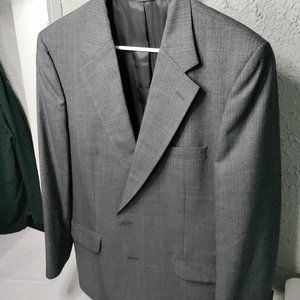 Vintage 1989 Burberry's Blazer Jacket Pinstriping Dark Gray Men's 18/44R